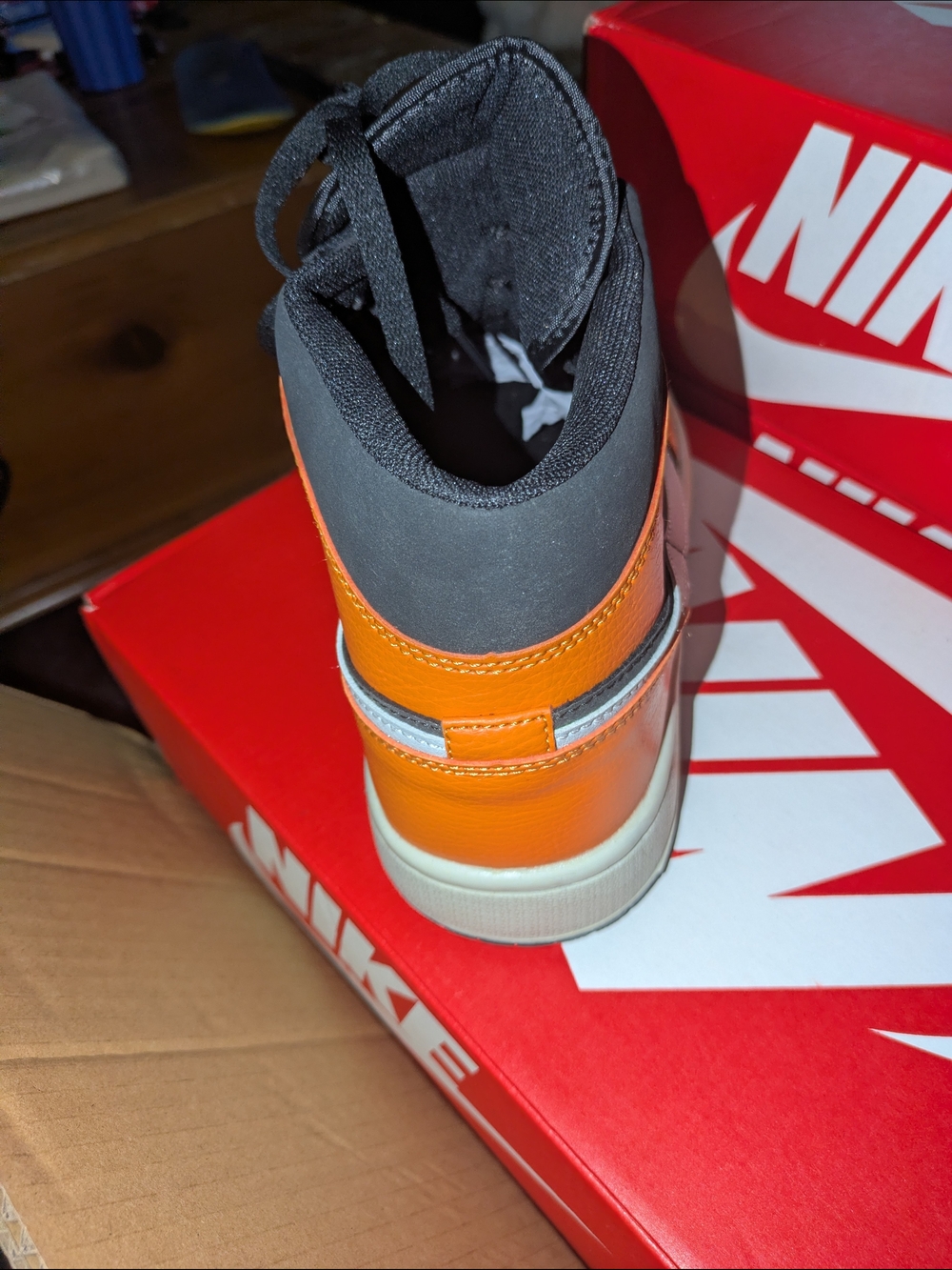 Air Jordan 1 High Zoom Orange Black And White Men's Size 10 New In Box! - Picture 4 of 6